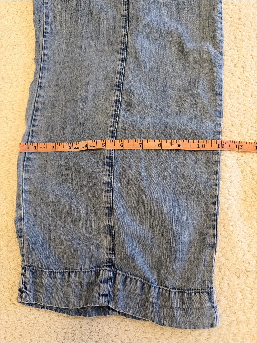 Jane + Delancey Light Wash Lyocell Chambray Wide Leg Cropped Pants - size Medium - Picture 9 of 11